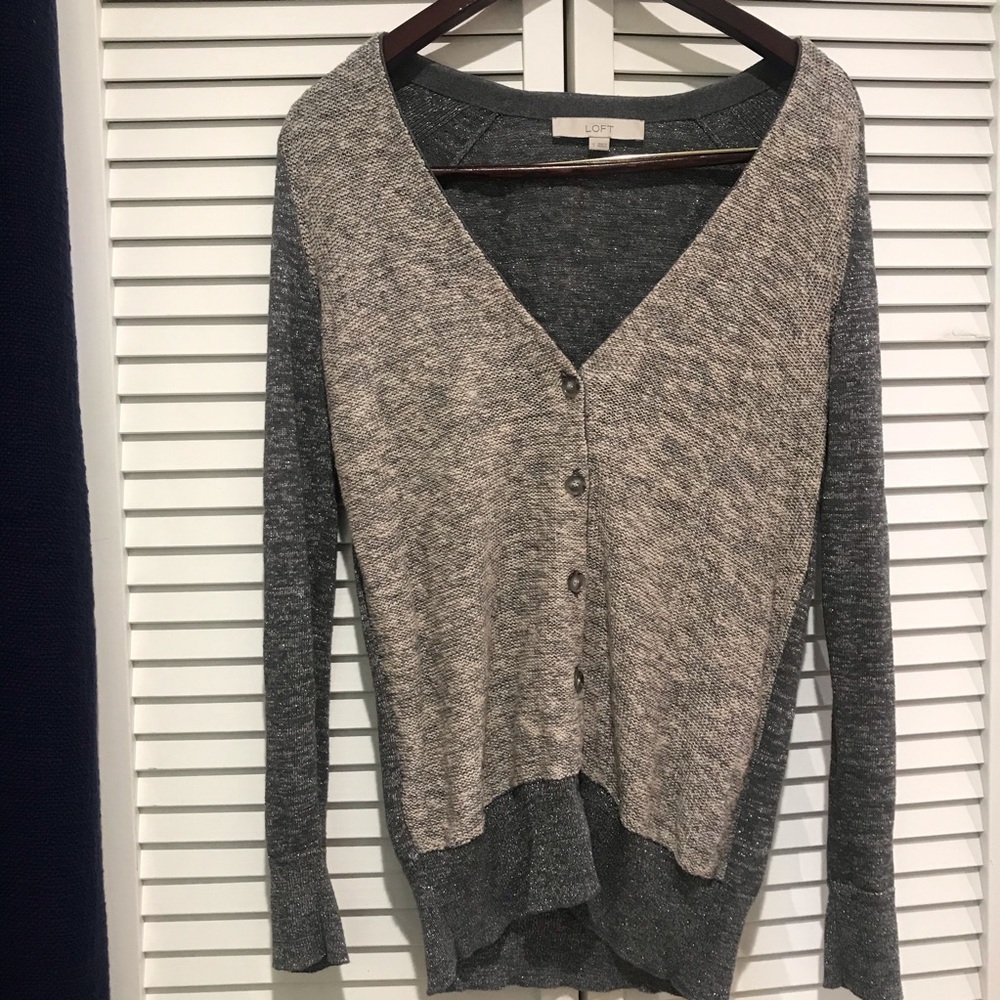 LOFT metallic cardigan, size S